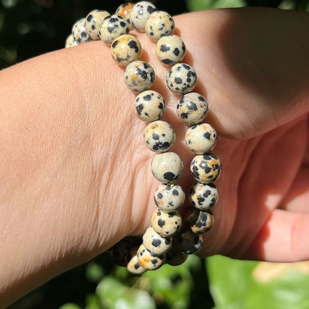 8mm stretchable Dalmatian bracelet‎